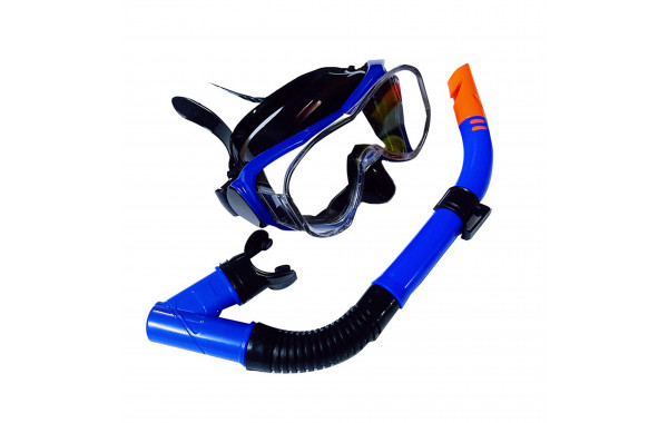 Набор для плавания Sportex взрослый, маска+трубка (ПВХ) E39247-1 синий 600_380
