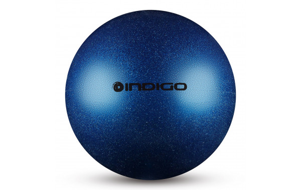 Мяч для художественной гимнастики d15см Indigo ПВХ IN119-B синий металлик с блестками 600_380