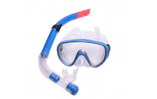 Набор для плавания маска+трубка Sportex E33110-1 синий, (ПВХ) 600_380