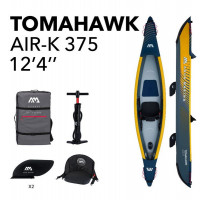 Надувной каяк 375х72см насос, сиденье, киль, рюкзак, до 128кг Aqua Marina Tomahawk AIR-K 375