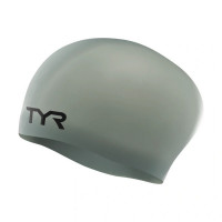 Шапочка для плавания TYR Long Hair Wrinkle-Free Silicone Cap LCSL-019 серый