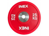 Олимпийский диск в уретане 25кг Inex PU Bumper Plate TF-P2100-25 красный\белый
