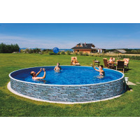 Морозоустойчивый бассейн Azuro Stone круглый 4,6х1,2 м Premium