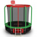 Батут perfexo, 14FT, 427 см с сеткой, лестницей, баскетбольным кольцом и сумкой для обуви Красный-зеленый 75_75