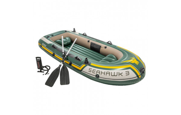 Лодка Intex Seahawk 3 Set надувная, 3-х местная, с пластмассовыми веслами и насосом 68380 600_380