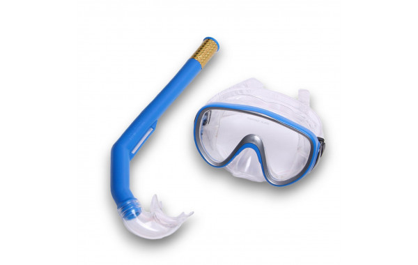 Набор для плавания взрослый Sportex маска+трубка (ПВХ) E41228 синий 600_380
