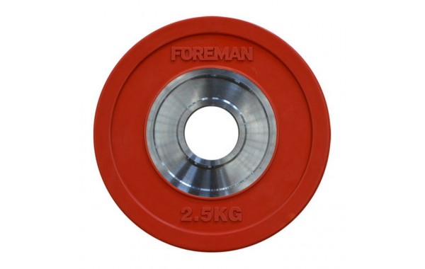 Диск бампированный обрезиненный Foreman D50 мм 2,5 кг FM\BM-2,5KG\RD красный 600_380