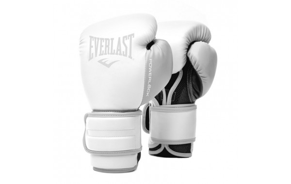 Боксерские перчатки тренировочные Everlast Powerlock PU 2 10oz бел. P00002288 600_380