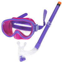 Набор для плавания маска+трубка Sportex E33114-4 фиолетовый, (ПВХ)