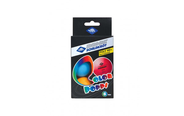 Мяч для настольного тенниса Donic Colour Popps Poly, 6 шт. 600_380