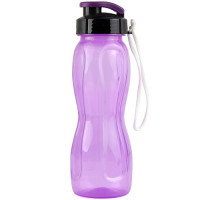 Бутылка для воды 550 мл WOWBOTTLES, шнурок в комплекте, прозрачно/фиолетовый КК0471