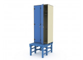 Шкаф для раздевалок HPL пластик ТС 2-1 на скамье-подставке (2 секции)