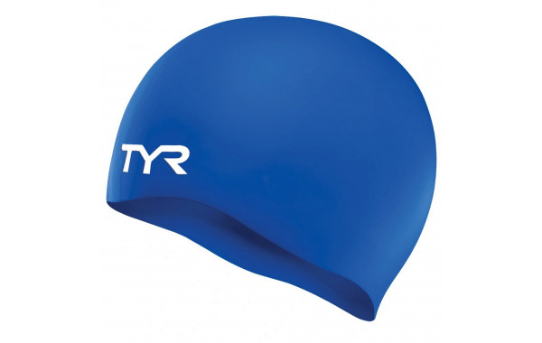 Шапочка для плавания подростковая TYR Wrinkle Free Junior Silicone Cap LCSJR-428 синий 600_380