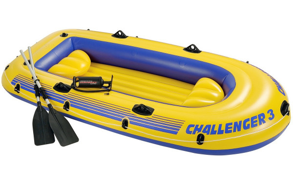 Надувная лодка Challenger 3 Set 295x137x43 см Intex аллюминиевые вёсла, ручной насос 68370 600_380