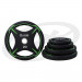 Диск олимпийский, полиуретановый, с 4-мя хватами, цвет черный с ярко зелеными полосами, 10кг Oxide Fitness OWP01 75_75