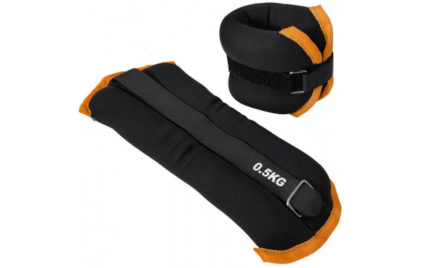 Утяжелители Sportex (2х0,5кг) (нейлон) в сумке (черный с оранжевой окантовкой) ALT Sport HKAW101-6 600_380
