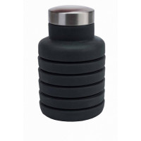 Бутылка для воды силиконовая складная с крышкой Bradex TK 0269 500 мл, темно-серая