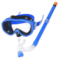 Набор для плавания маска+трубка Sportex E33114-1 синий, (ПВХ)