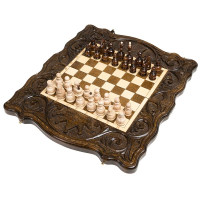 Шахматы + нарды Haleyan резные Корона 40 kh118