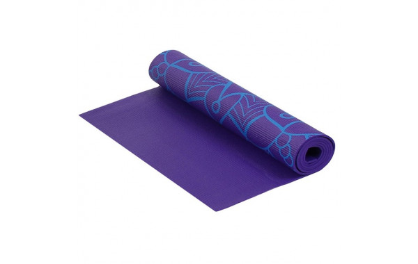 Коврик для фитнеса и йоги Larsen PVC 173х61х0,5см фиолетовый с принтом 600_380