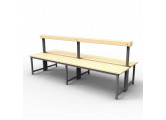 Скамейка для раздевалок со спинкой, двойная (пластик 30 мм) 200x70х80см Gefest SRSD 200/75/80