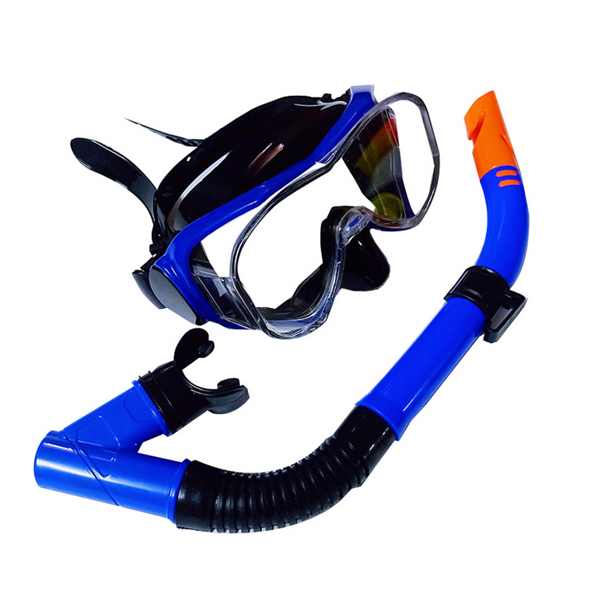 Набор для плавания Sportex взрослый, маска+трубка (ПВХ) E39247-1 синий 2000_2000