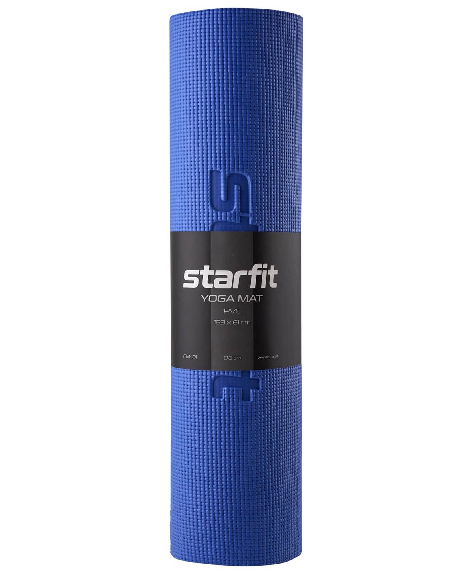 Коврик для йоги и фитнеса 183x61x0,8см Star Fit PVC FM-101 темно-синий 1663_2000