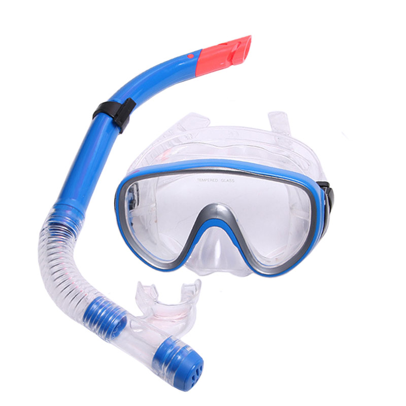 Набор для плавания маска+трубка Sportex E33110-1 синий, (ПВХ) 800_800