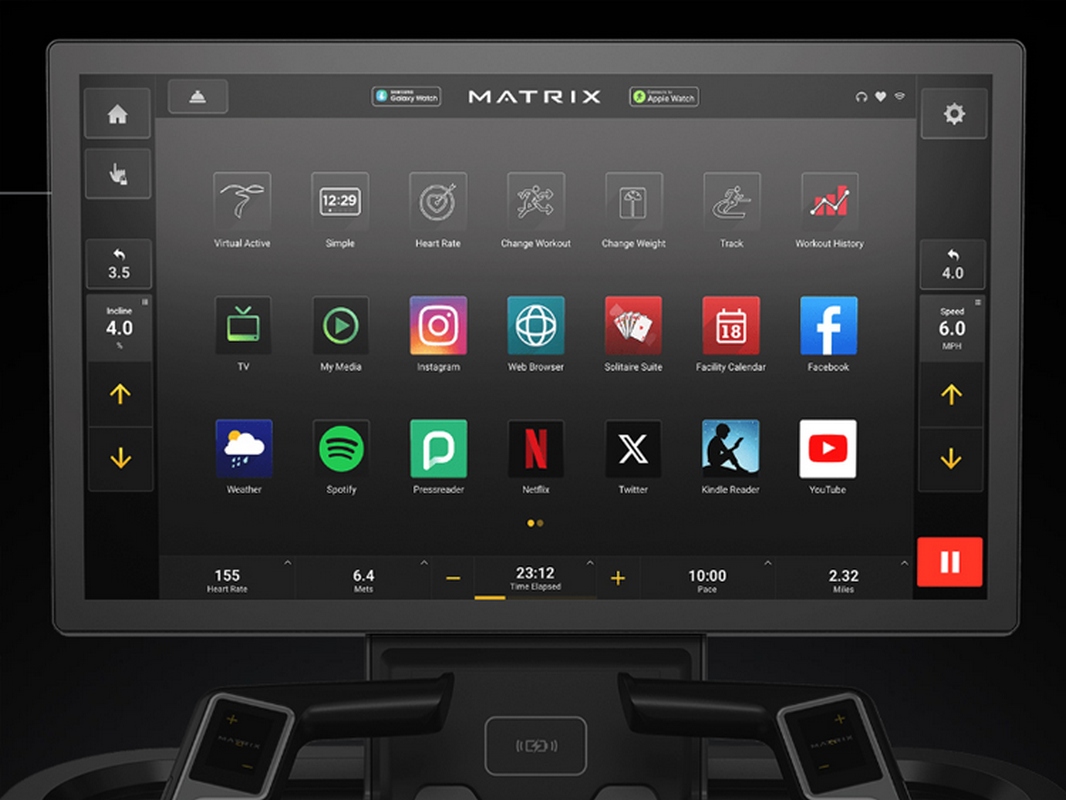 Эллиптический тренажер с изменяемой траекторией шага Matrix Onyx с консолью Touch  P1 Ascent 22" 1066_800
