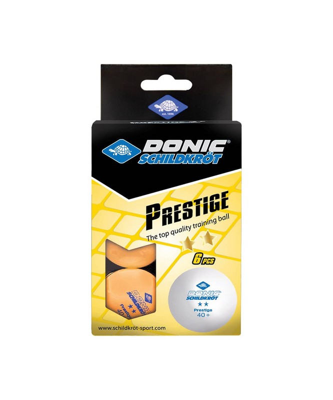 Мяч для настольного тенниса Donic 2* Prestige, 6 шт, оранжевый 665_800