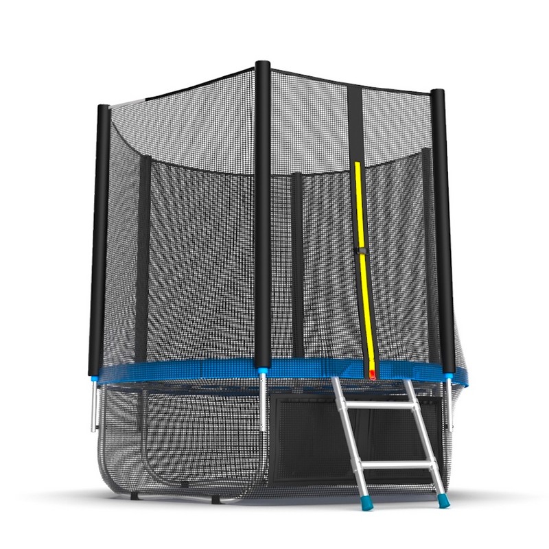 Батут с внешней сеткой и лестницей EVO Jump External 6ft+ нижняя сеть, синий 800_800