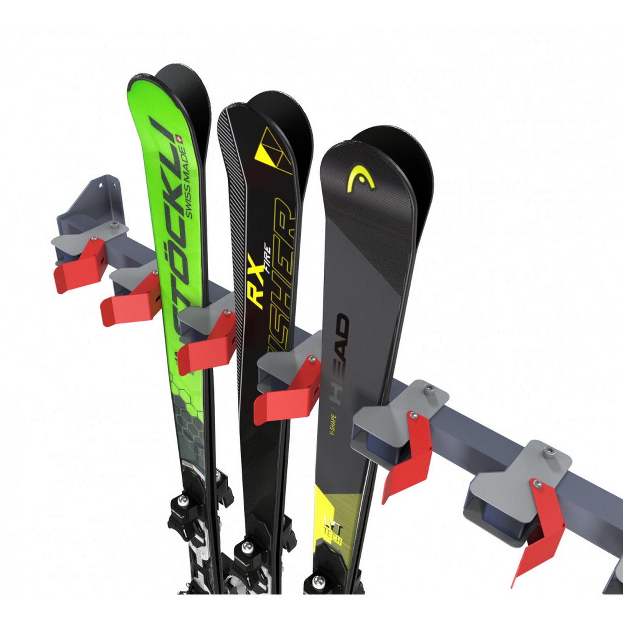 Вешалка ClipS для горных лыж, пристенная 13х207х22,5см Gefest ClipS-013 2000_2000