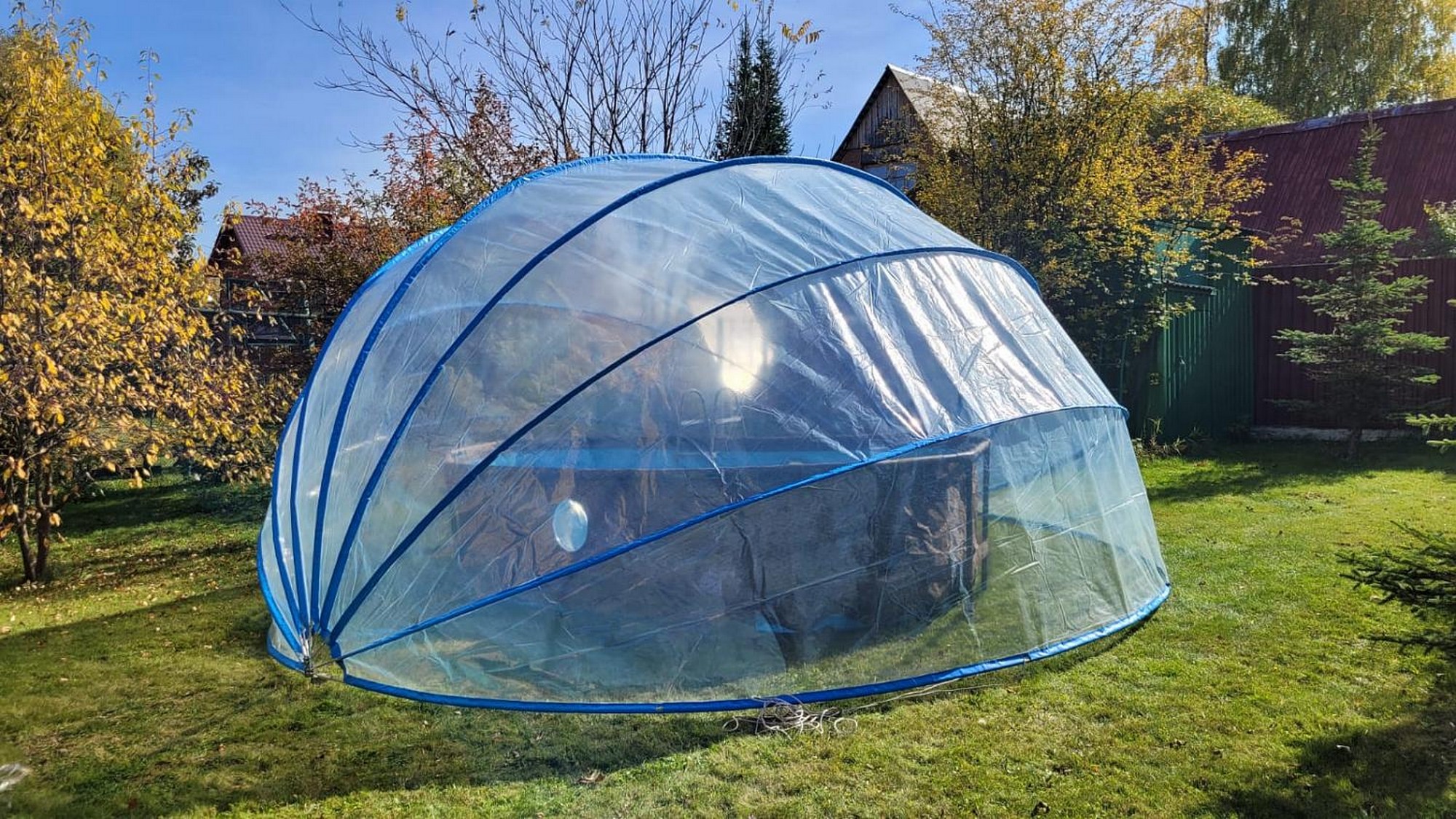 Круглый купольный тент павильон d550см Pool Tent для бассейнов и СПА PT550-G серый 2000_1125