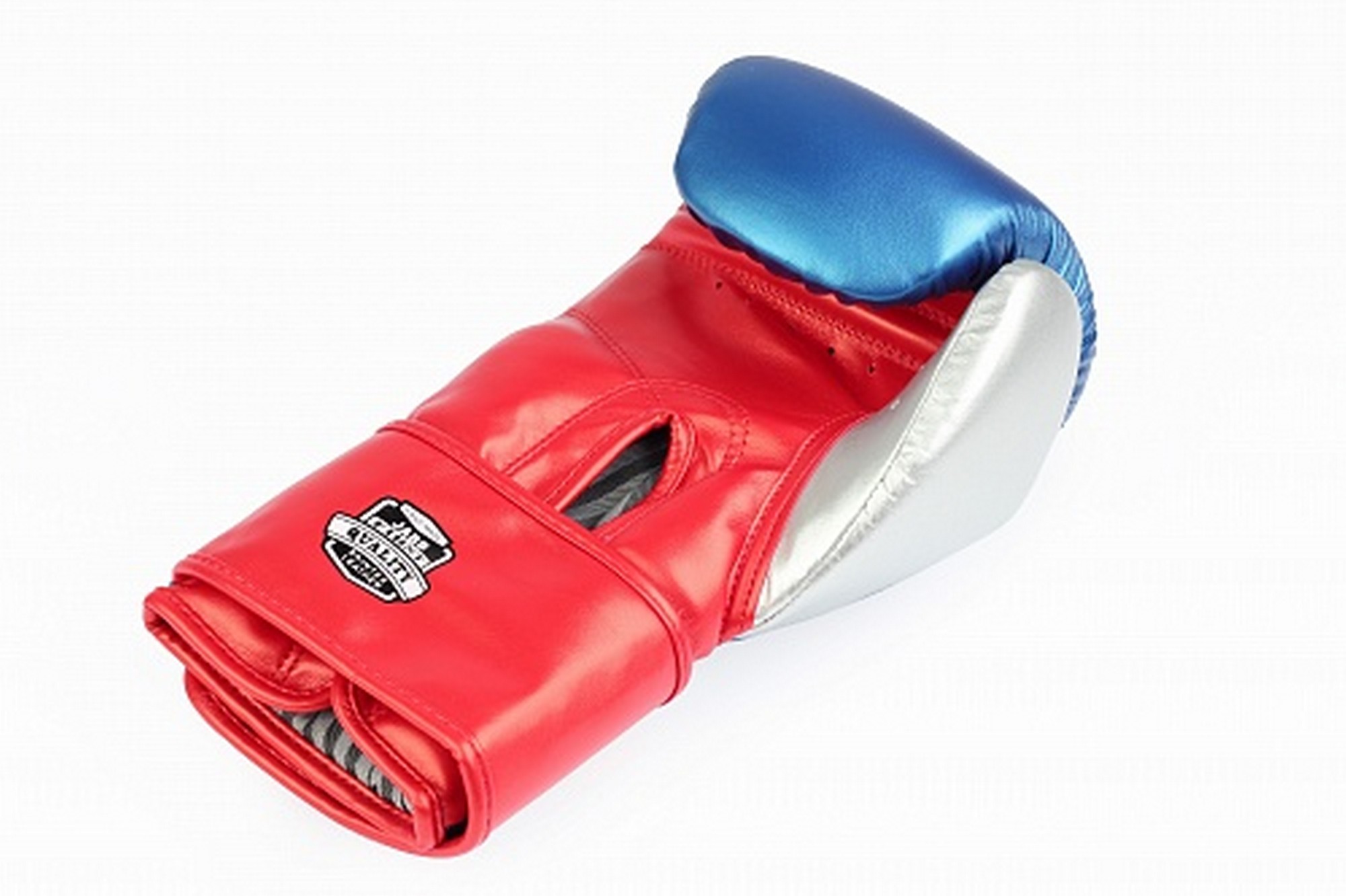 Перчатки боксерские (иск.кожа) 12ун Jabb JE-4081/US Ring синий\красный\серебро 2000_1332