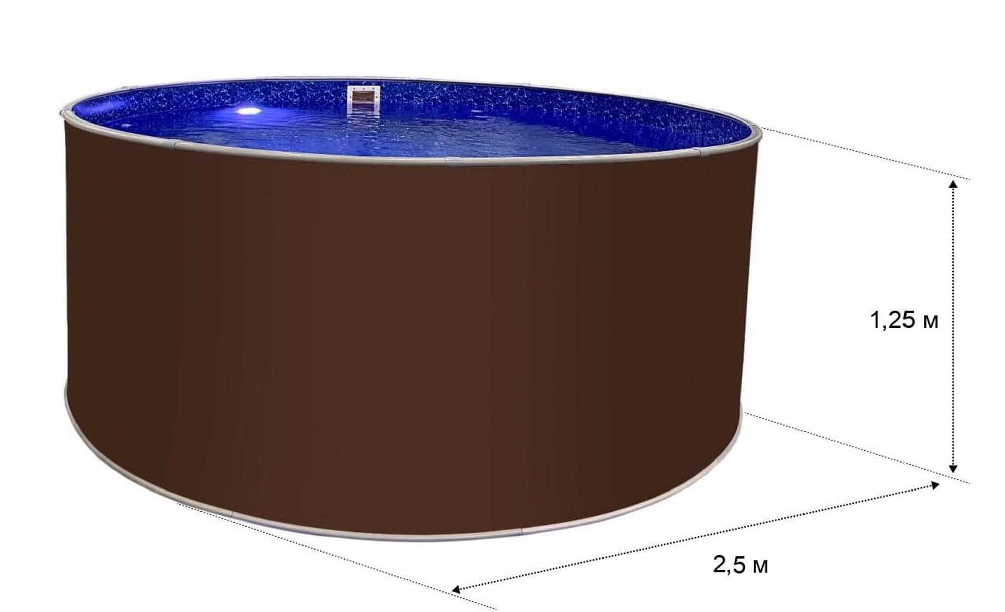 Круглый бассейн Лагуна 250х125см ТМ816/25011 темный шоколад (RAL 8017) 2000_1219