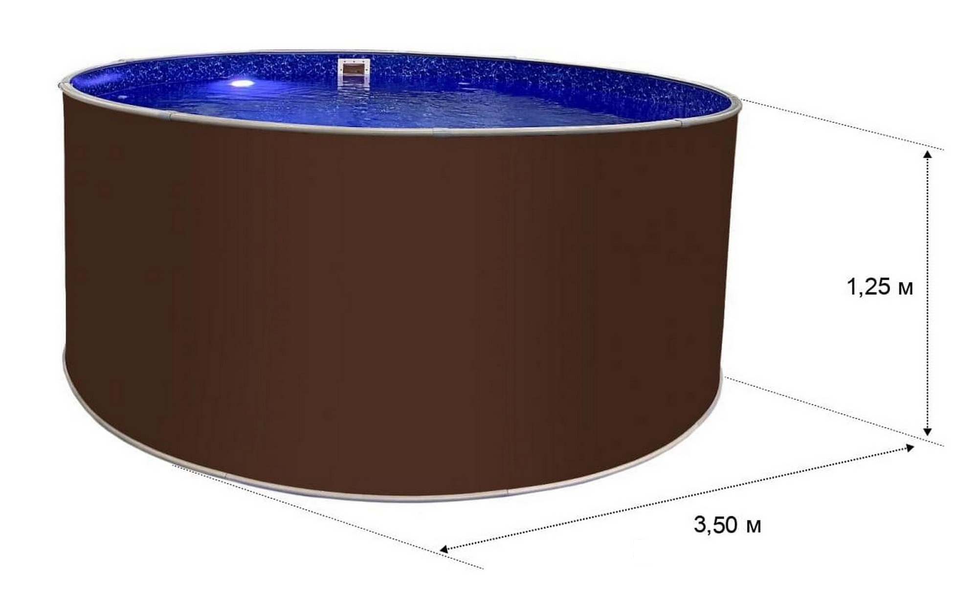 Круглый бассейн Лагуна 350х125см ТМ818/35011 темный шоколад (RAL 8017) 2000_1219