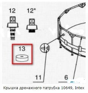 Крышка дренажного патрубка Intex 10649 296_314