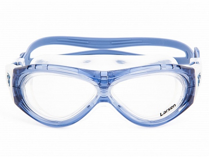 Очки для плавания Larsen К5 силикон синий 800_600