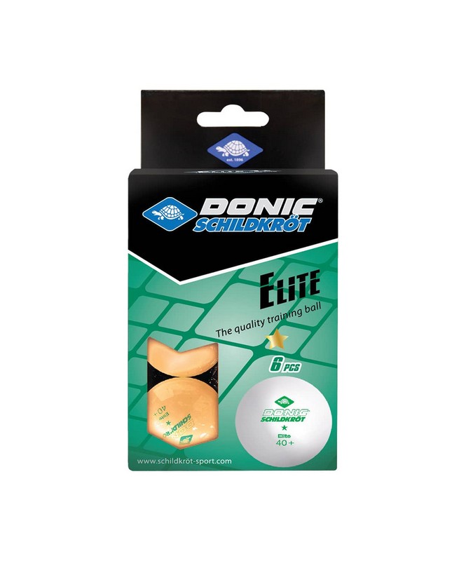 Мяч для настольного тенниса Donic 1* Elite, 6 шт, оранжевый 665_800