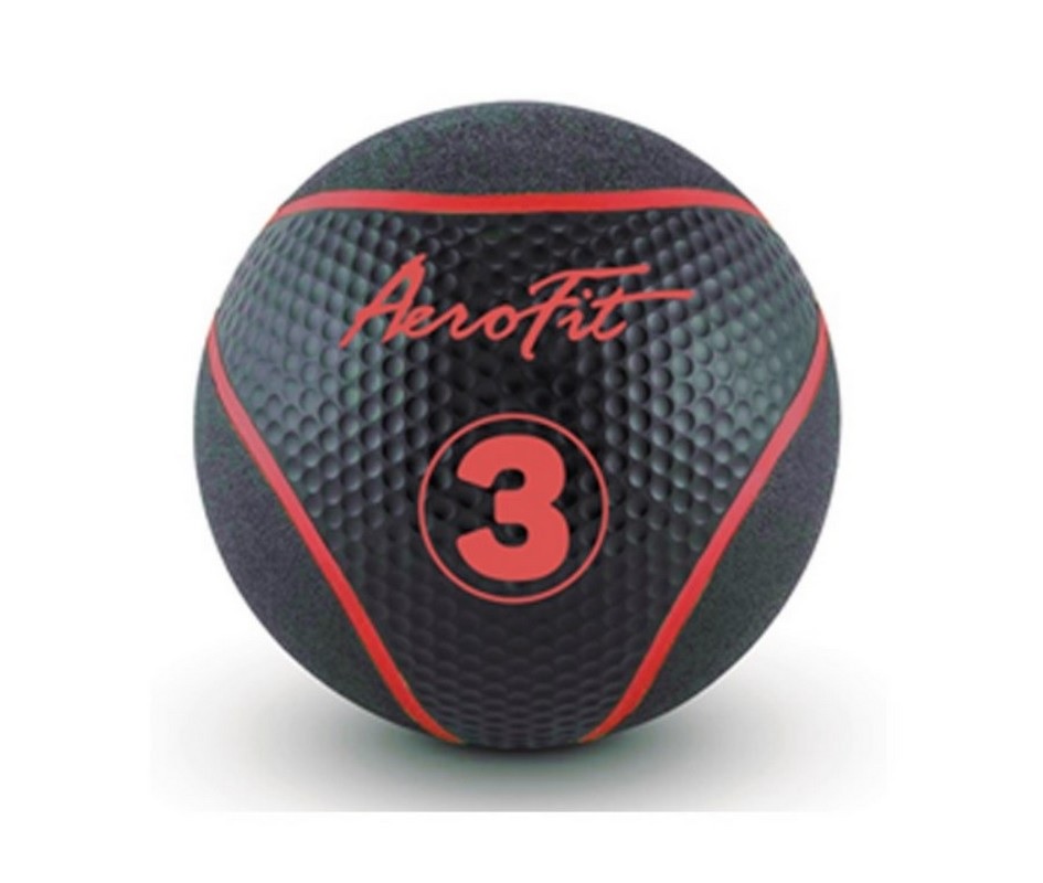 Набивной мяч 3 кгAerofit AFMB3 черный\ красные полоски 945_800