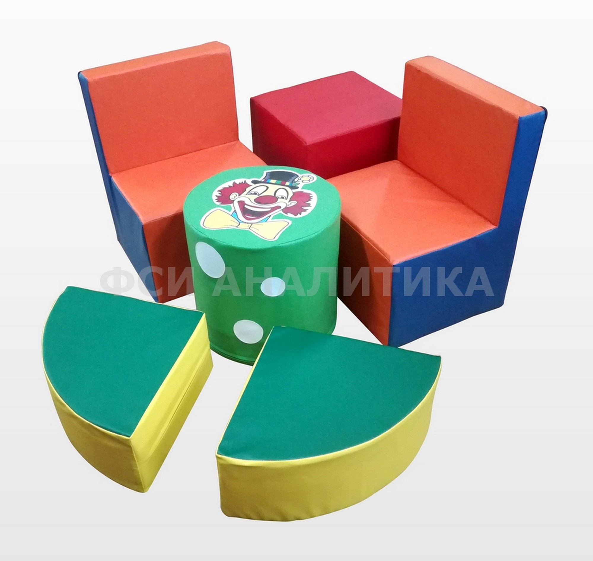 Детский игровой комплект мягкой мебели - Веселый клоун ФСИ 10295 2000_1892