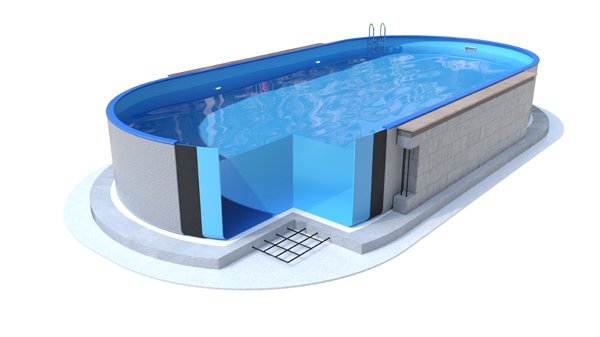 Морозоустойчивый бассейн Ibiza овальный глубина 1,2 м размер 8,0х4,16 м, голубой 600_337