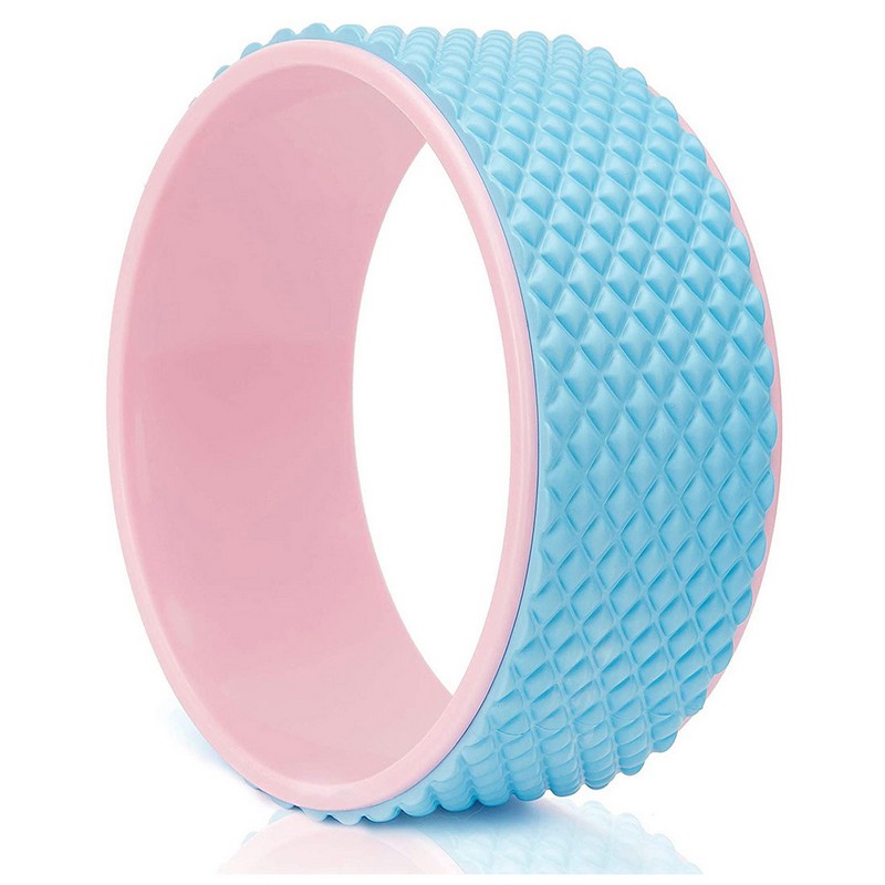 Колесо для йоги Sportex массажное 31х12см 6мм FWH-100 розово/голубое (D34473) 800_800