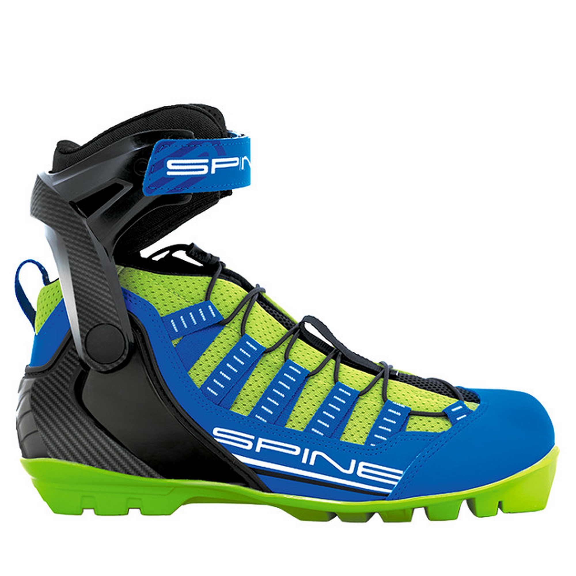 Лыжероллерные ботинки Spine SNS Skiroll Skate 6 черный\синий\зеленый 2000_2000