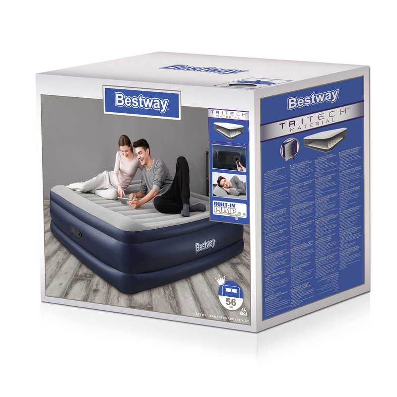 Надувная кровать Bestway Tritech Airbed 203х193х56см с подголовником 67692 800_800