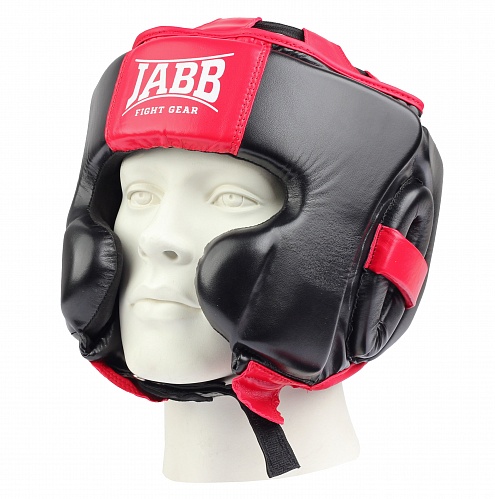 Шлем боксерский мексиканского стиля (иск.кожа) Jabb JE-6026 чер/кр 495_499