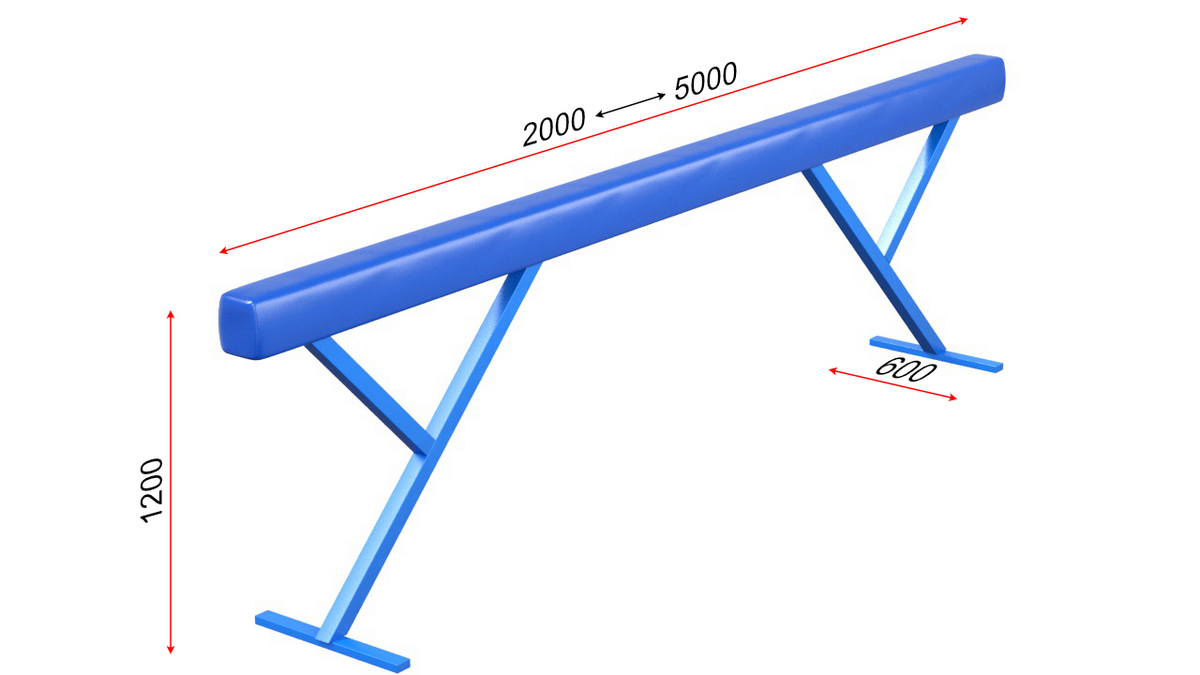 Бревно гимнастическое высокое мягкое L=2 м Glav 04.10.08-2 1200_675