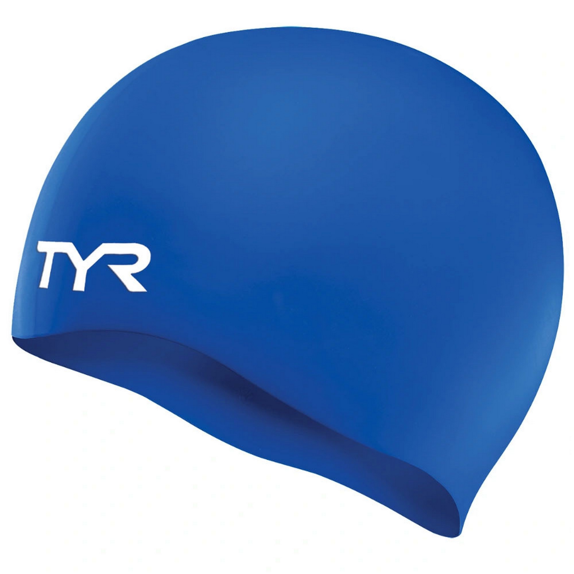 Шапочка для плавания подростковая TYR Wrinkle Free Junior Silicone Cap LCSJR-428 синий 2000_2000