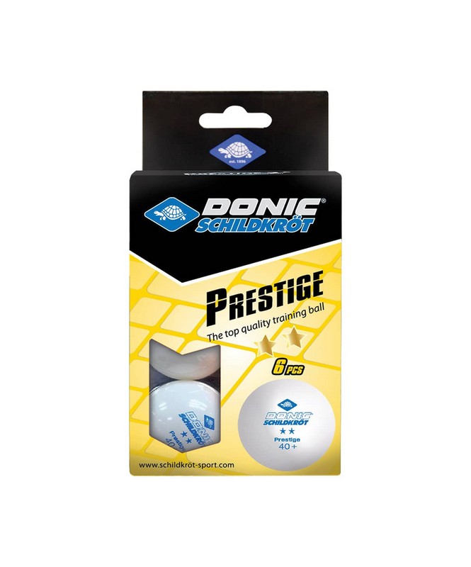 Мяч для настольного тенниса Donic 2* Prestige, 6 шт, белый 665_800