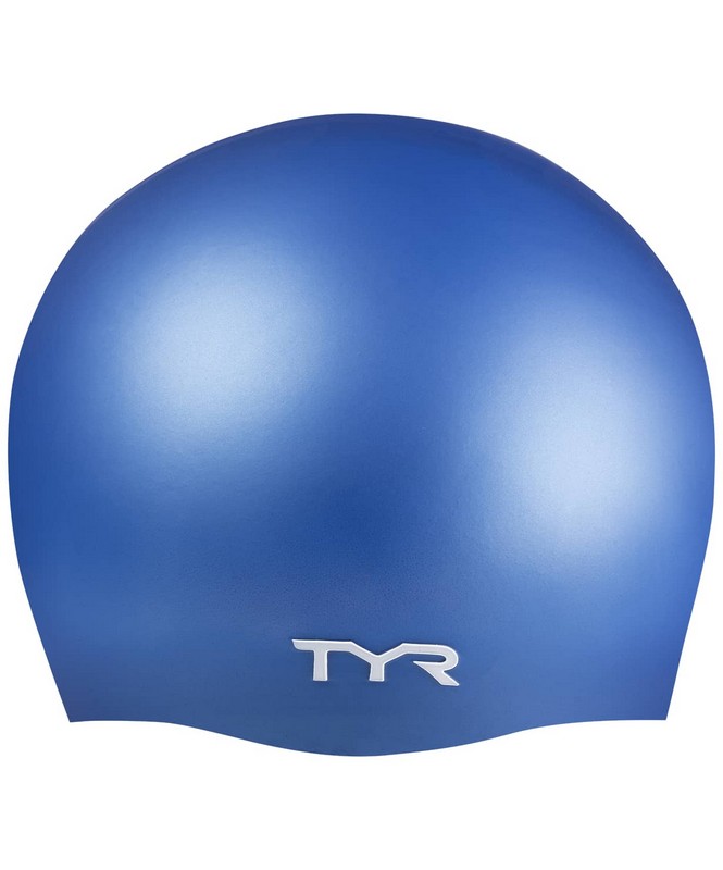 Шапочка для плавания TYR Wrinkle Free Silicone Cap LCS\420 голубой 665_800